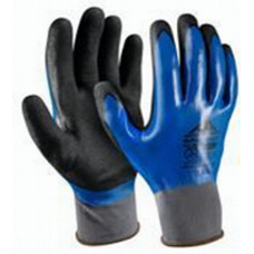 Work gloves Active GRIP, tricot with nitrile coating, black/blue, size 9(L)