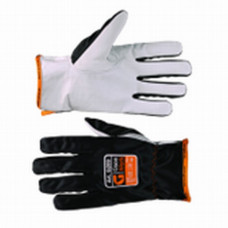 Work gloves GSON, white goat leather/black nylon, size 9(L)