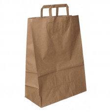 Paper bag 260x120x350mm, brown, flat handle 