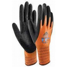 Work gloves Active ICE, knitwear with latex coating, orange, size 9(L)