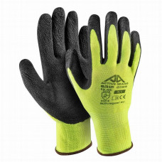 Work gloves Active GRIP, knitwear with latex coating, black/yellow, size 8(M)