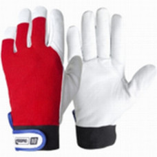 Work gloves Flexy made of goat leather, white/red, size 9(L)