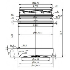 Stiklinis indas 0,520 L varžtas 82 mm