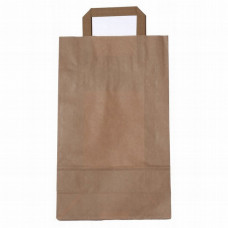 Popierinis maišelis 220x110x300mm, su plokščiomis rankenomis, rudas 250vnt/dėž