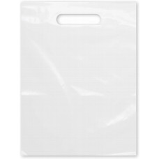 Bags with cutted handle 38 x 45 + 5mm, white LDPE
