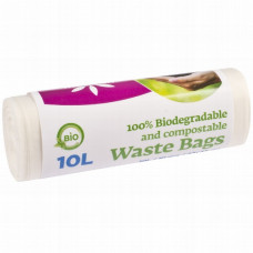 Biologiškai skaidžių atliekų maišeliai 10L, 430x450mm, 20my balti