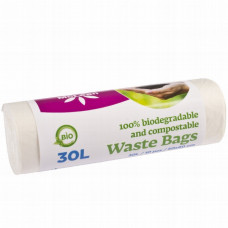 Biodegradable garbage bags 30L, 500x600mm, 20my white