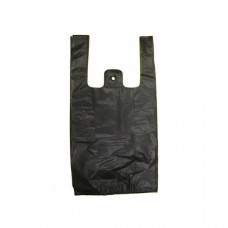 Bags with handles 35+16x64cm 24my, black HDPE