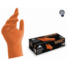 Work gloves, nitrile, thick, powder-free, orange, size XXL