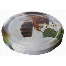 Metal cap, screwable 82mm, for jars, bees, in a package of 10 pcs.