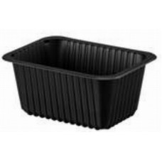 PP microwave container 187*137*83mm 1-compartment, black 