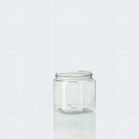 Jar transparent 250ml 70mm, rPET, square