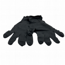 Darba cimdi, nitrila, bez pūdera, melni, izmērs M ar punktojumu