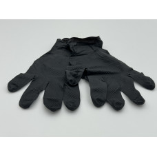 Рабочие перчатки, нитрил, без пудры, чёрные, размер XL