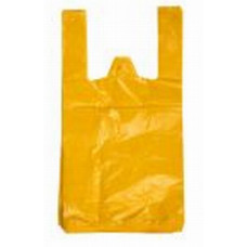 Bags with handles 24+12x45 cm, 9my yellow HDPE 