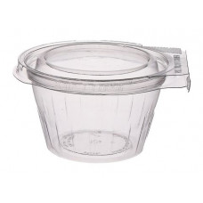 Apaļš trauks 250ml 114*65mm with hermetic lid and safety lock, transparent RPET