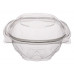 Round container 375ml 110*110*78mm hinged lid transparent RPET