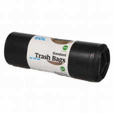 Trash bags 60L, 600x850 mm, 40my, black  LDPE
