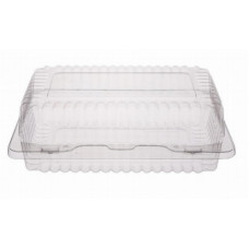 Rectangular container  200*150*65mm hinged lid, transparent RPET