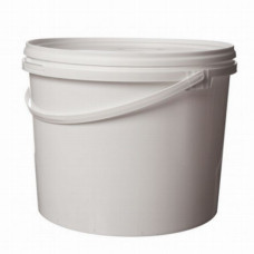 Round bucket 10 L white with lid, PP