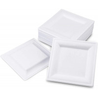 ECO Plate 160*160*15mm  square, sugarcane pulp. Pack of 10 plates