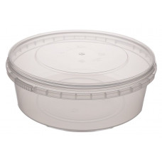 Container withouth safety lock 1000ml with lid 173mm, transparent PP