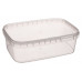 Rectangular container with safety lock 1000ml and lid, transparent PP