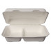 ECO Clamshell 2- compartment 230x150x75mm, white sugarcane pulp