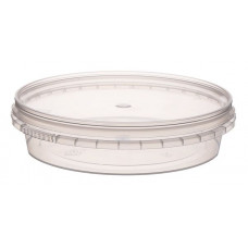 Container with safety lock 160ml and lid 122mm transparent, PP
