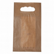 Paper bag 150x65x270mm, brown, cutted handle 