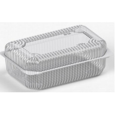 Rectangular container 140*216*78(50+28)mm hinged lid, transparent RPET