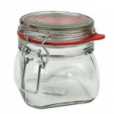 Glass jar 0,370 L with metal buckle