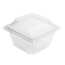 Rectangular container 750ml 750ml 147*142*101mm hinged lid, transparent RPET