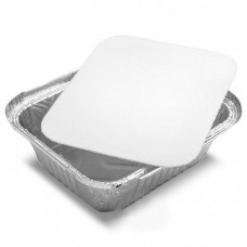 Lid for tray 450ml aluminium, white paper