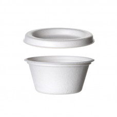 ECO Lid for souce container 60ml, white sugarcane pulp