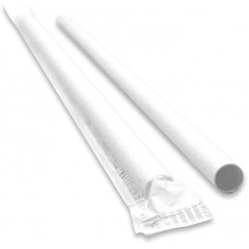 Straws @ 8mm, white, in individual packaging