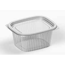 Rectangular container with lid transparent 600ml, RPET