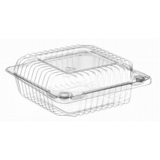 Rectangular container  130*130*50mm hinged lid, transparent OPS