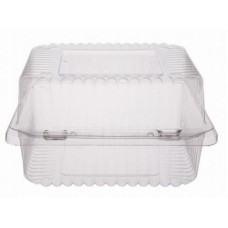 Rectangular container  150*158*85mm hinged lid, transparent RPET