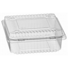 Rectangular container  150*160*60mm hinged lid, transparent RPET