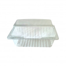 Rectangular container  190*125*100mm hinged lid, transparent RPET